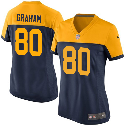 Nike Packers #80 Jimmy Graham Navy Blue Alternate Women's Stitched NFL New Limited Jersey - Click Image to Close